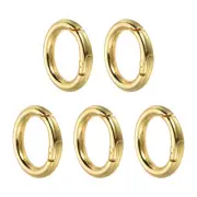 5Pc Spring O Ring,Metal Circle Snap Clip Triggers KeyRing(Light Gold,25x18x4mm)