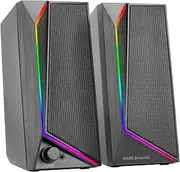 MARSGAMING MS72 Gaming Speaker 15 W, RGB Flow Lighting, 2 Active Drivers, DSP Chipset, Plug & Play USB and 3.5 mm Jack Connection, Volume Control and Audio Port for Headphones, Black