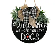 C257 Christmas Rustic Wooden House Number Black and White Lattice Bow Home Decoration Small Leaf Garland Door Hanger