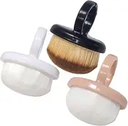 3Pcs Nail Brush for Cleaning Fingernails 3 Color Round Head Nail Dust Brush on Finger with Fiber Bristle for Manicure, Pedicure Dust