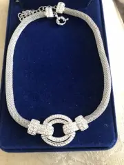 Camrose and Kross JBK Jacqueline Bouvier Kennedy Silver Tone Pave Necklace