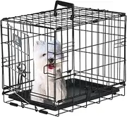 SILVER VALLEY Dog Crate Dog Cage from Small to Large, Pet Dog Puppy Cat Training Cage Crate with 2 Doors Easy Clean Removable Plastic Tray (44.5cm L x 30.5cm W x 36.5cm H)