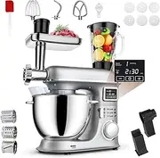 Multifunctional Food Processor Blender, 8L Stand Mixer, 5 in 1 Blenders with 6 Speed Adjustable, Mixers & Food Processors with Splash-Proof Cover, Juice and Mince Meat for Daily Cooking