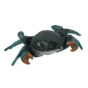 Hand Painted Metal Blue Crab Trinket Box With Hinged Lid 9.5 Inches Long
