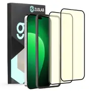 [2 Pack] ZUSLAB iPhone 15 Plus Anti-Blue Light Tempered Glass Screen Protector Eye Protection with Installation Alignment Frame for Apple (2023)