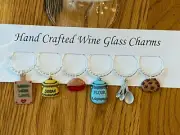 " BAKER ",' BAKING" SET OF 6 HAND CRAFTED Wine glass charms