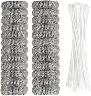 24 Pcs Lint Traps,Washing Machine Lint Snare Traps, Laundry Mesh Washer Hose Filter with 24 Pcs Cable Ties