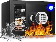1.3 Cu Ft Home Safe Box Fireproof Waterproof Digital Cubic Feet, Black
