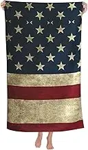 Pvinnk American Flag Print Oversized Vibrant Adult Beach Towel 32 x 52 in Soft Lightweight Quick Dry Towel