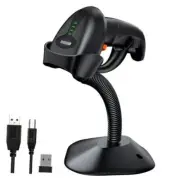 2D Wireless Barcode Scanner 2D Scanner with Auto-Sensing Stand No Bluetooth