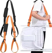 Sanwuta 2 Pcs Adjustable Beach Chair Carry Strap Camping Chair Straps for Carrying Shoulder Carrying Straps for Folding Beaches Camping Backpacking Picnics Outdoor Foldable Bikes(Black,Orange)