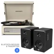 CROSLEY Crosley Voyager Bluetooth Portable Turntable - Dune + Bundled Majority