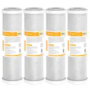 4 Pack 5μm 10"x2.5" CTO Carbon Block Water Filter Cartridges for GE FX12P, FXWTC