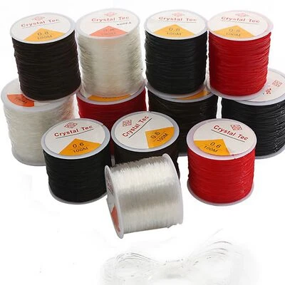 100 Meter Color Crystal String Stretch Elastic Beading Cord Thread 0.6mm-1mm