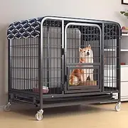Dog Crate For Medium Dogs,Metal Dog Crate,Indoor Dog Crate,pet Crates,Kennel With Wheels And Removable Tray,dog Crate Furniture For Small/Medium/large Dog(30.7x21.3x27.6in)