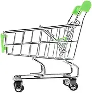 Kisangel Miniature Shopping Cart Creative Desktop Makeup Sponge Holder Compact Mini Trolley for Supermarket Storage for Home Decor and Organizing