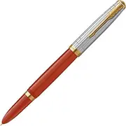 2169134 Parker Fountain Pen 51 Modern Heritage Rage Red GT Fine Point, Gift Boxed