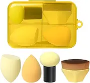 Makeup Brushes Set - 4 Piece Kabuki, Blush, and Concealer (yellow)