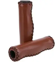 Bike Handlebar Grips Retro Leather Grips Beach Cruiser Bicycle Handlebar Grips for Bike 1 Pair Brown Bike Grips Bicycle Handlebar Grips Beach Cruiser Accessories