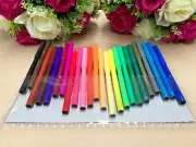 24 Fine Point Coloured Colour Pens Marker Textas Non Toxic Craft Painting Pen