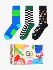 Advwin Cheerful Series 3-Pair Unisex Brightly Colored Fun Socks