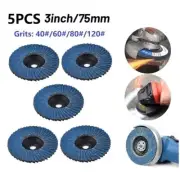 75mm 5pcs Grinding Discs Blue Flap For Angle Grinder Zirconium Corundum