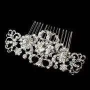 SALE! Stunning Antique Silver Clear Rhinestone Swirl Bridal Hair Comb