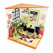 Robotime DIY Miniature House LOCUS'S SITTING ROOM 3D Wooden Model Kit NEW