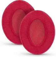 Replacement Memory Foam Earpads for Large Over the Ear Headphones, Red Velour