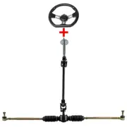 Go Kart Steering Wheel Assembly Set Tie Rod Rack Adjustable Shaft ATV Buggy Quad