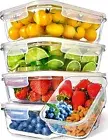 5 Pack 36 Oz Glass Meal Prep Containers - Dishwasher Microwave Freezer Oven Safe