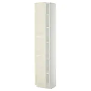 METOD high cabinet with shelves, white/Bodbyn off-white, 40x37x200 cm