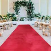 Burgundy Aisle Runner 2.5ft x 15ft Aisle Runway for Wedding Ceremony Velvet F...