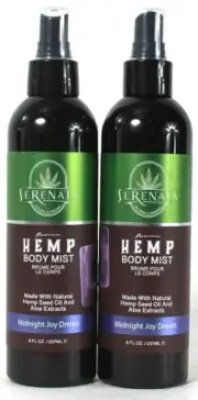 2 Bottles Serenata 8 Oz Premium Hemp Seed Oil Midnight Joy Dream Body Mist