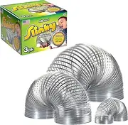 The Original Slinky® Brand Fidget Toy Pack: 1 Giant, 1 Classic, and 1 Slinky Junior Walking Metal Spring Toy, Kids Toys for Ages 5 Up