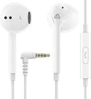 [Ludos] Zenith Wired Earbuds in-Ear Headphones, 2 Year Warranty, Earphones with Microphone, Noise Isolation Corded for 3.5mm Jack Ear Buds for iPhone, iPad, Samsung, Computer, Laptop, Gaming - White