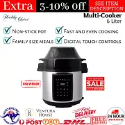 Healthy Choice 6L Air Fryer Pressure Slow Cooker Non Stick Multi-Purpose Saute