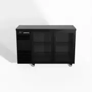 Skope BackBar 2 Glass Swing Door Fridge - BB.2.GSW - Black - Left Cooling System