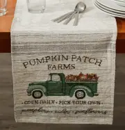 NEW - Fall Pumpkin Patch Table Runner -- 13" x 72" Primitive Farmhouse