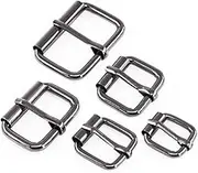 'Swpeet 50Pcs 5 Sizes 1/2'' 3/4'' 1'' 5/4'' 5/8'' Multi-purpose Metal Roller Buckle Ring Assortment Kit for Hardware Belt Bags Ring'