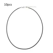 10 Pieces Silk Leather Necklace Cord with Firmly Attached Silver Clasp Not Stuck