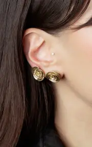 [Nada Ghazal] Rose Mini 18K Yellow Diamond Earrings