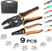 Ratcheting Crimper Hand Tool Wire Terminal Crimping Open Barrel Crimp Solar MC4