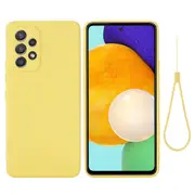 Liquid Silicone Phone Case For Samsung Galaxy A53 5g, Soft Touch Microfiber Lining Shockproof Anti-scratch Shell With Strap