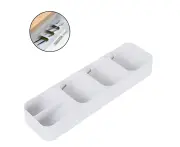 HOMEWE Compact Cutlery Storage Box Silverware Drawer Tray Best Kitchen Cutlery Knives Utensil Storage Organizer - White