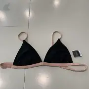 NEW Topshop Black Pink Triangle Bikini Swim Top US Size 12