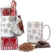 Hot Chocolate Gift Set With Mug - Hot Chocolate Set With Hot Chocolate Sachets - Mini Marshmallows, Candy Canes, Travel Cup - Gifts for Women, Mens Gifts - Vegan Chocolate Gift Set
