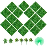 Artificial Boxwood Hedge Panels for Indoor & Outdoor Garden Decor - 16 Pack