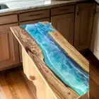 Custom Made Epoxy Resin Table - Unique Office Desk - Contemporary Handmade table