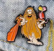 CAPTAIN CAVEMAN enamel pin - lapel brooch cartoon - FREE SHIPPING